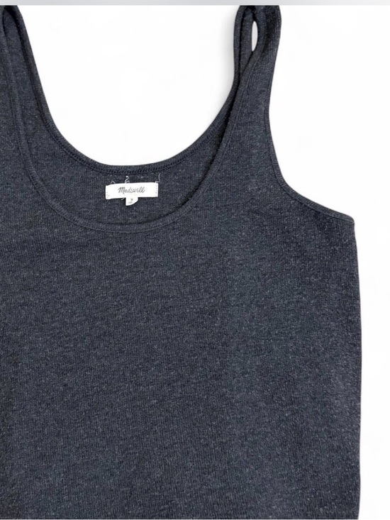 Madewell Tops - Womens Strappy Tank Top size S Small Madewell Gray Scoopneck Knit Acrylic Cotton
